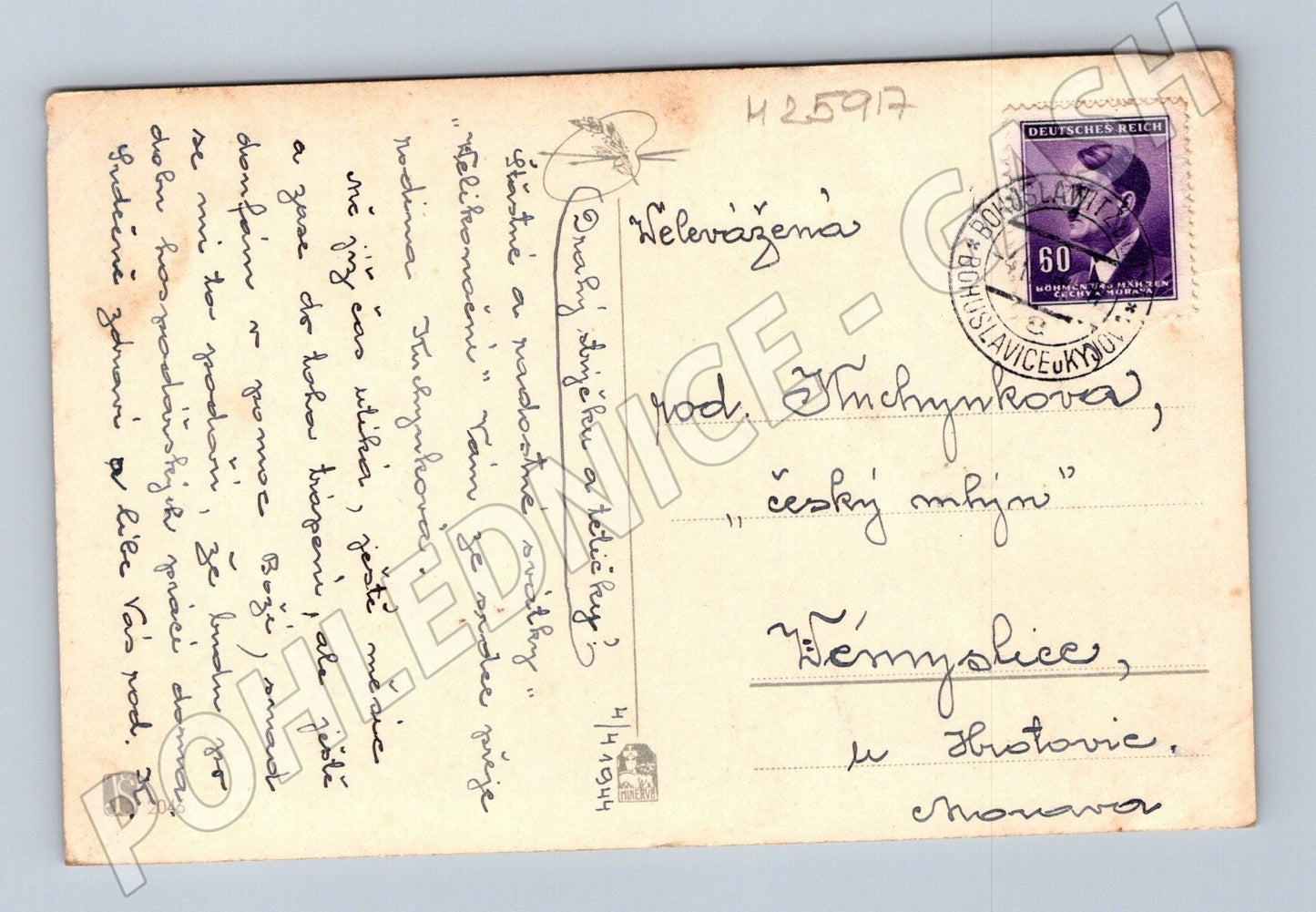 Pohlednice Německo Květiny 1944 (M25917)
