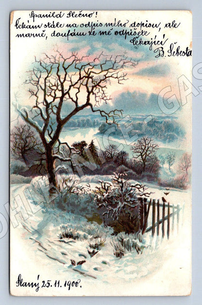 Postcard Dačice winter motif (M2592)