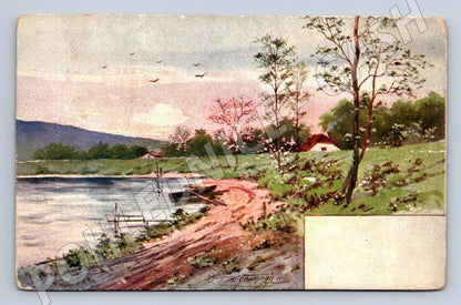 Postcard painting landscape decor (M2594)
