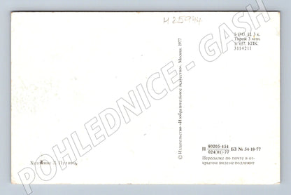 Pohlednice Rusko gratulace létající muž deštník 1977 (M25944)