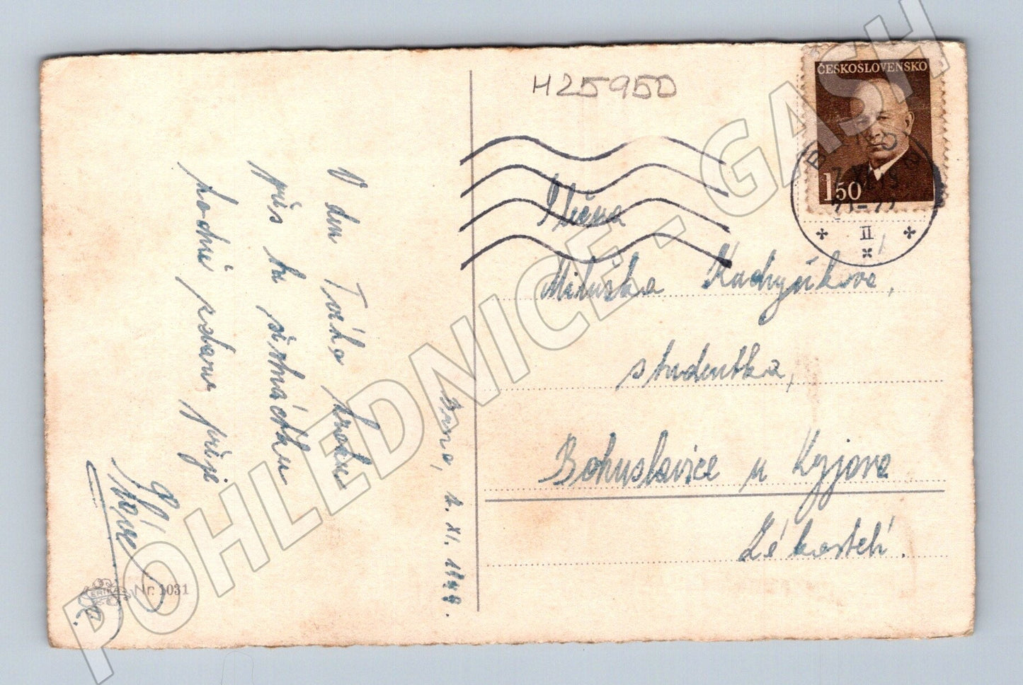 Pohlednice narozeninová kytice 1948 (M25950)