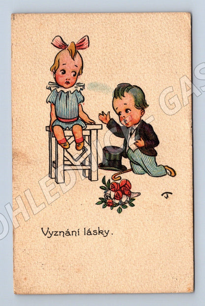Pohlednice Vyznání lásky děti 1929 (M25960)