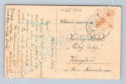 Pohlednice venkovská krajina malba J. Hubes 1940 (M25970)