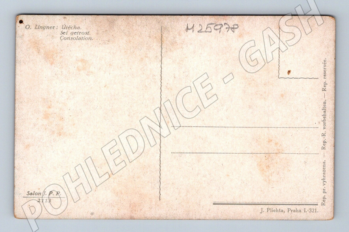 Pohlednice Anděl utěšuje postavu (M25978)
