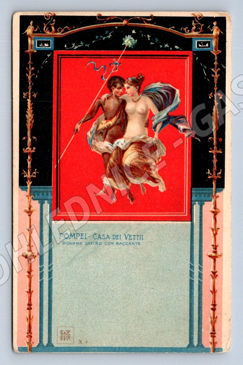 Pompeii Casa dei Vettii satyr postcard (M2598)