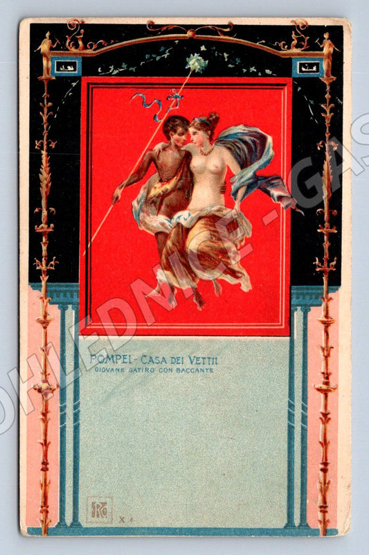 Pompeii Casa dei Vettii satyr postcard (M2598)