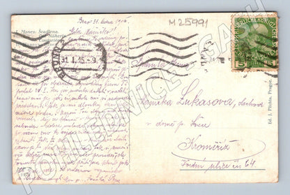 Pohlednice žena u piana 1915 (M25991)