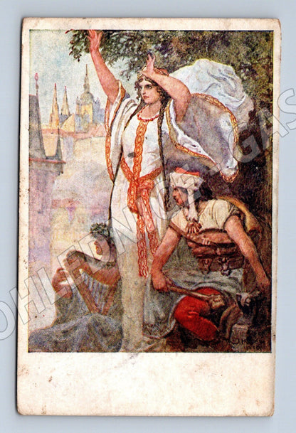 Pohlednice J. Kočí Libuše vlastenecký motiv (M25996)