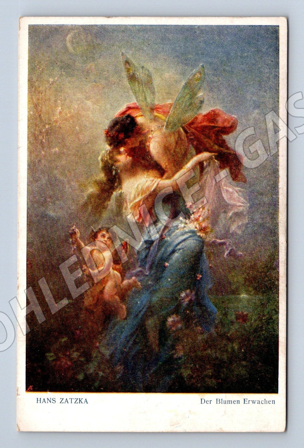 Pohlednice umělecká Hans Zatzka - víly andělé (M25999)
