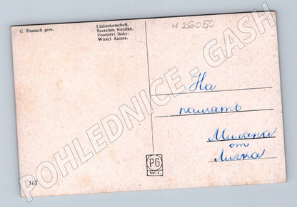 Pohlednice alegorický motiv žena a Amor (M26050)