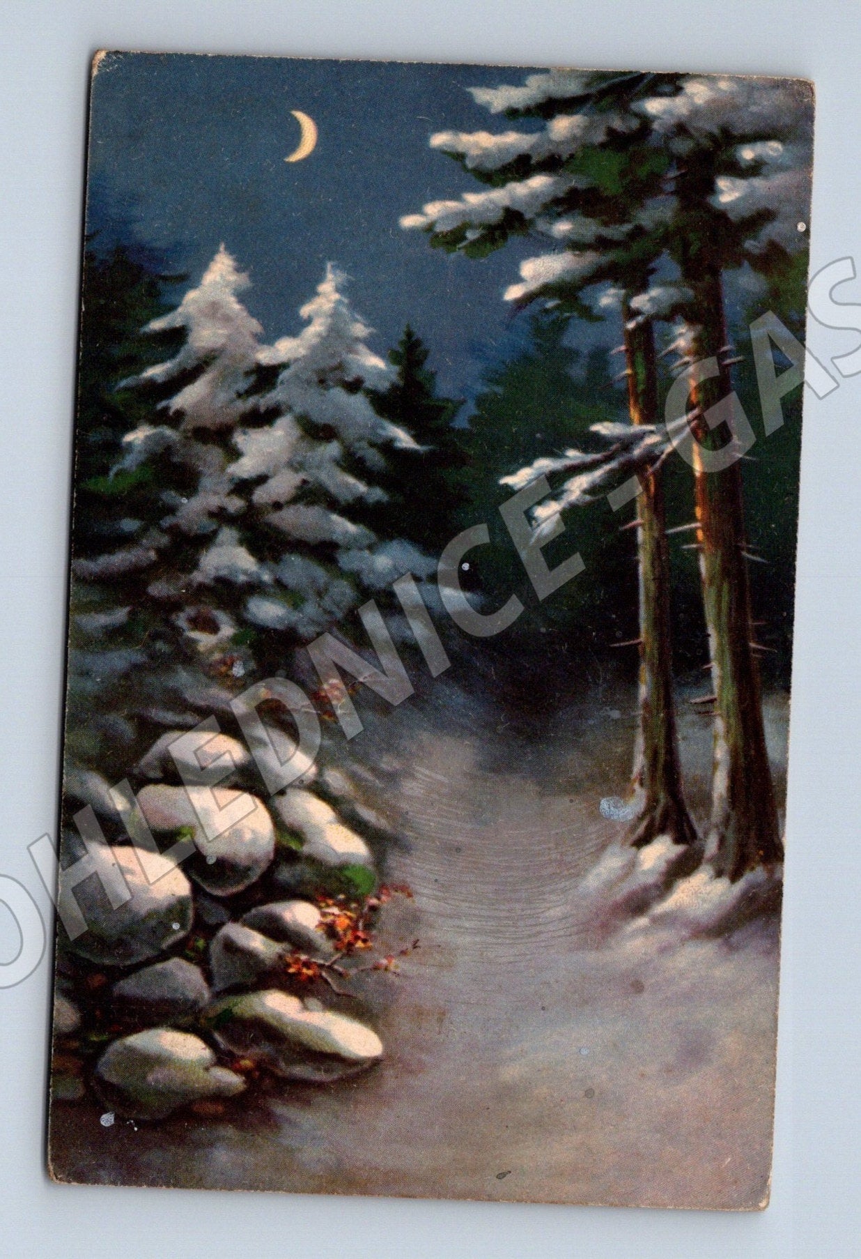Pohlednice Německo zimní krajina sníh měsíc (M26054)