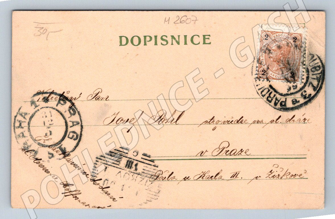 Postcard flowers and country house (M2607)