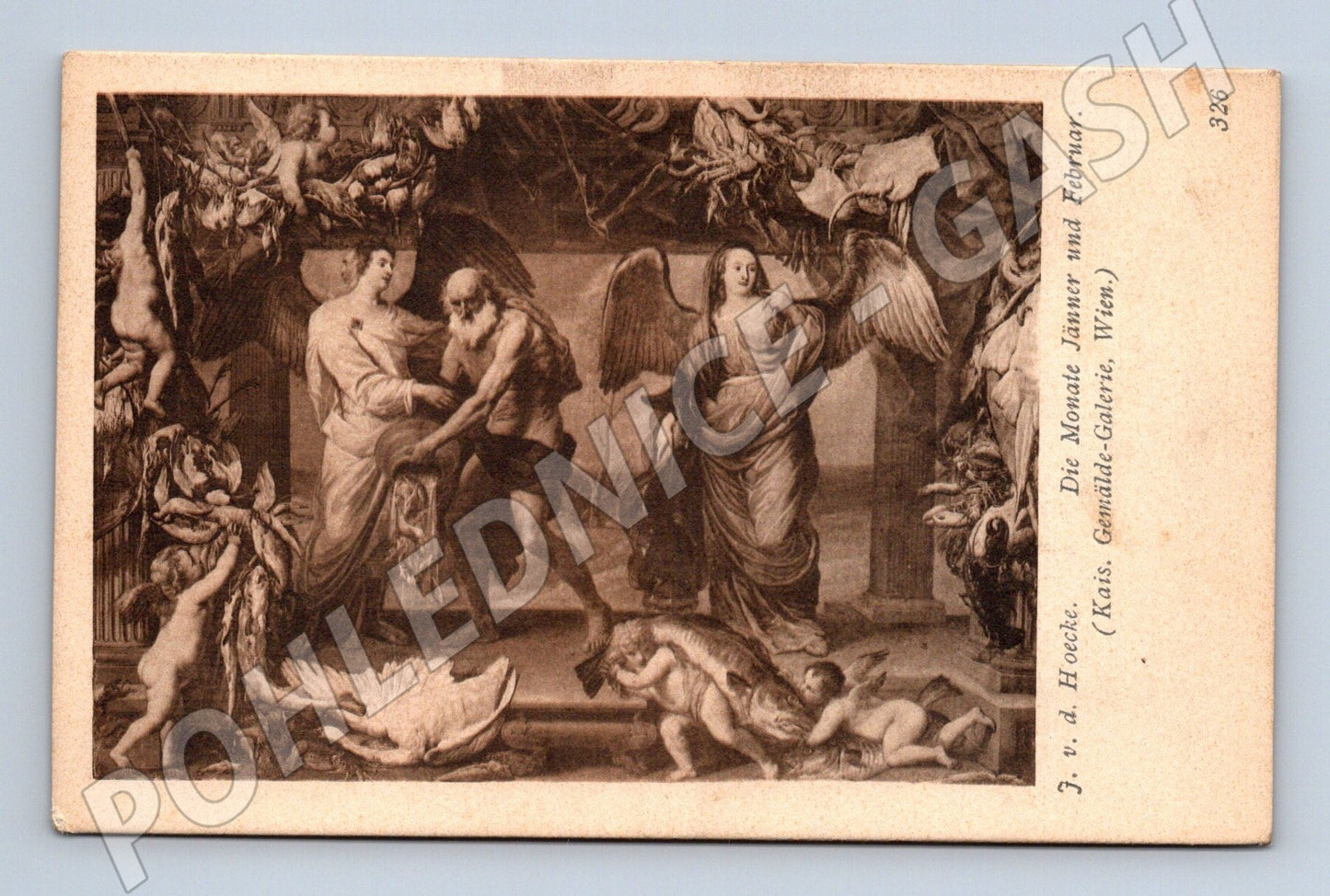 Pohlednice Rakousko Vídeň Allegorie Leden Únor 1906 (M26078)