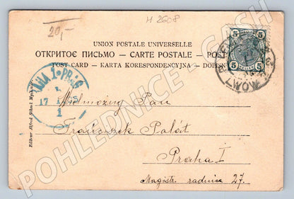 Postcard romantic swan on the water (M2608)