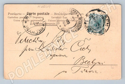 Postcard castle and letter with RU post (M2609)