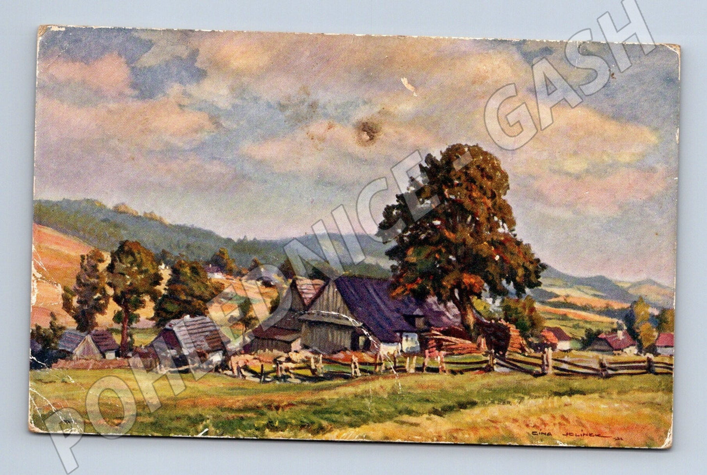 Pohlednice venkovská krajina J. Jelínek 1941 (M26093)