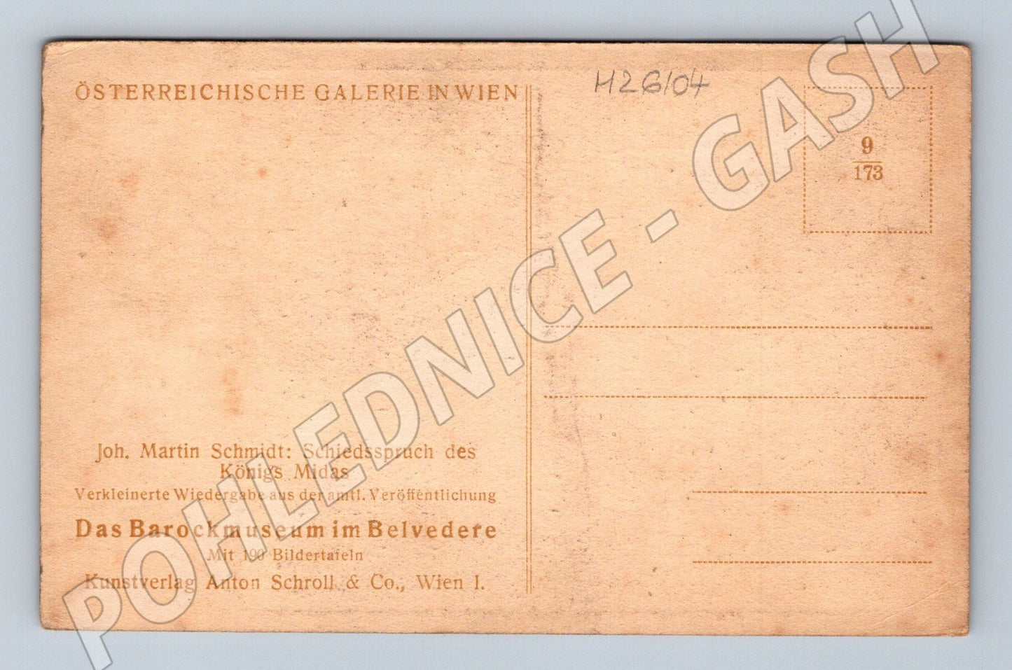 Pohlednice Rakousko Joh. Martin Schmidt Král Midas (M26104)