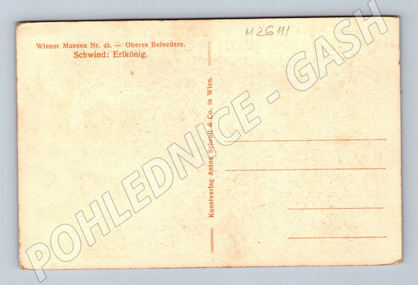 Pohlednice Rakousko Schwind Erlkönig Obere Belvedere (M26111)
