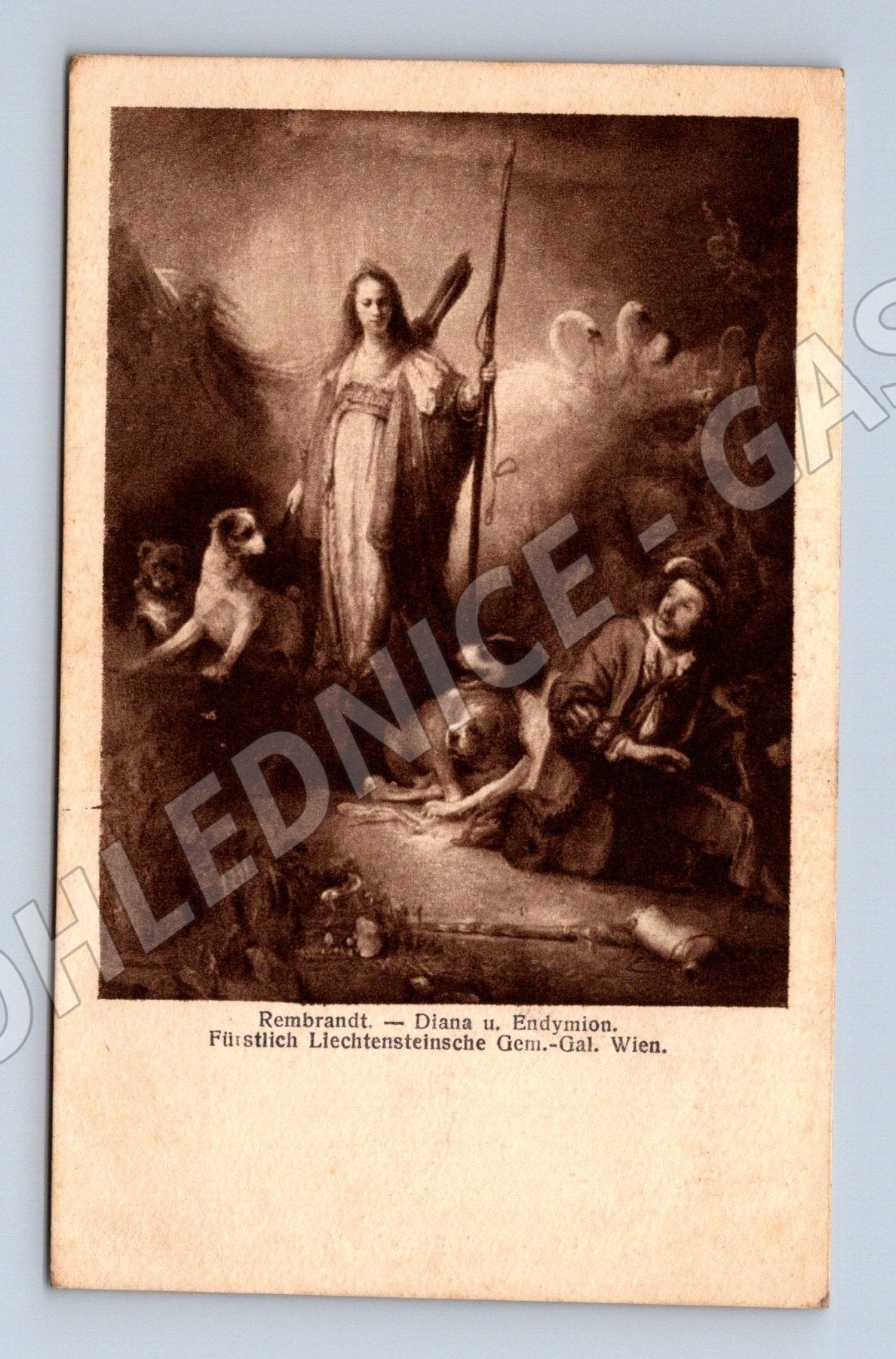 Pohlednice Rakousko malba Rembrandt Diana Endymion (M26112)