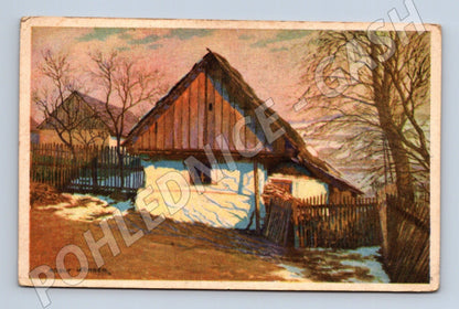 Pohlednice Na sklonku zimy malba Adolf Körber (M26119)