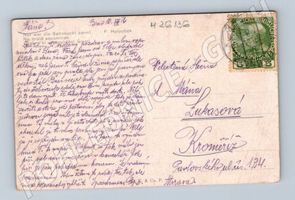 Pohlednice Romantická scéna žena u jezera 1916 (M26136)