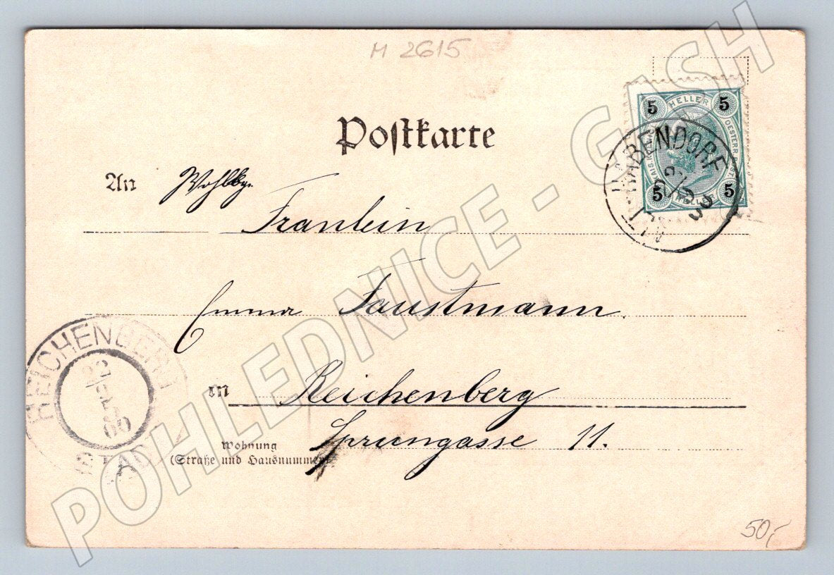 Postcard Liebe und Freundschaft portrait (M2615)