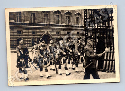 Stará fotografie Skotsko vojáci v kiltech dudácká kapela (M26193)