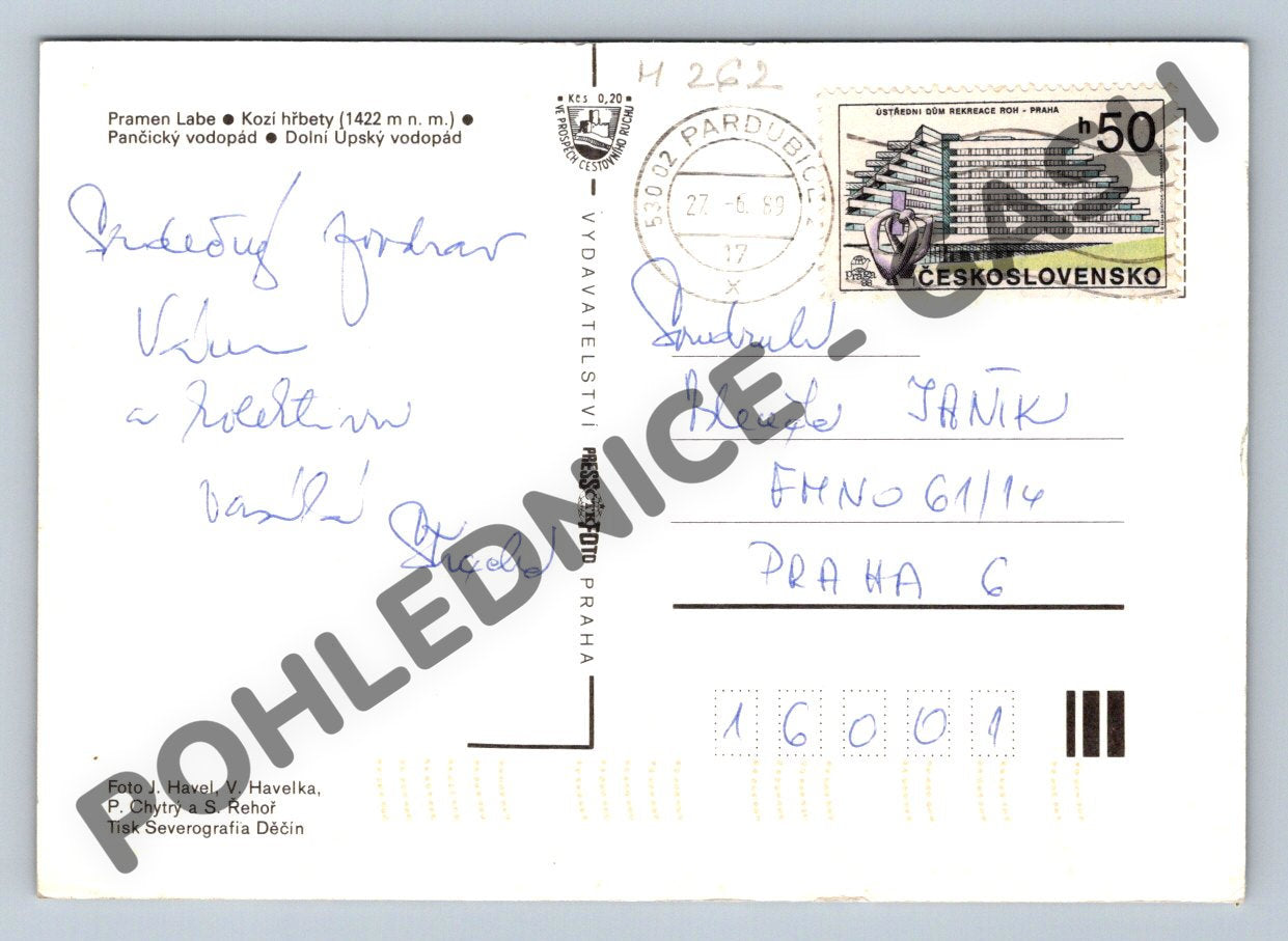 Pohlednice Krkonošský národní park – pohlednice 1969, koláž (M262)