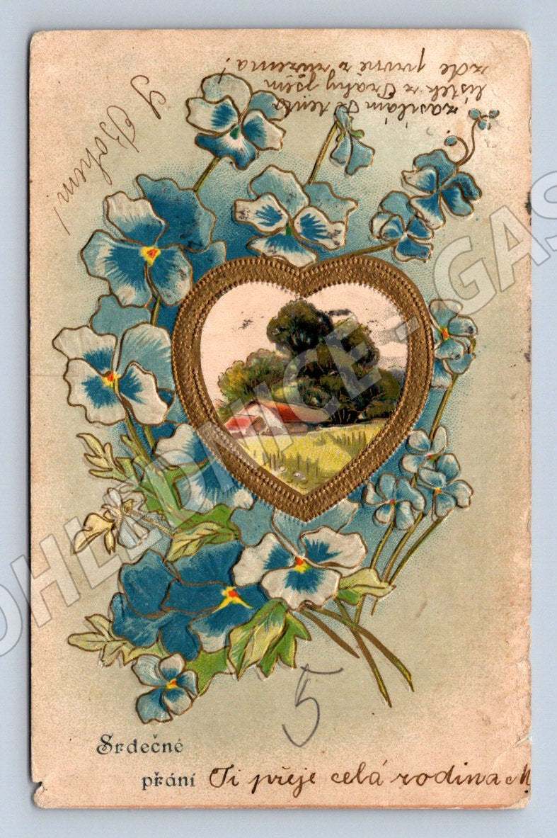 Postcard Czechoslovakia floral motif 1908 (M2620)