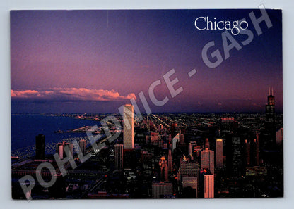 Pohlednice USA Chicago večerní panorama 1993 (M26224)