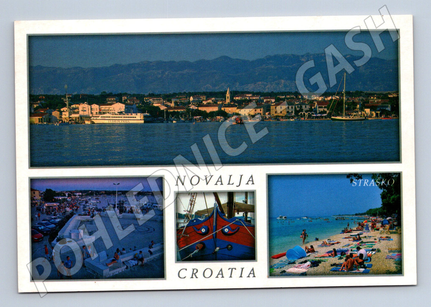 Pohlednice Chorvatsko Novalja Strasko marina pláž (M26226)