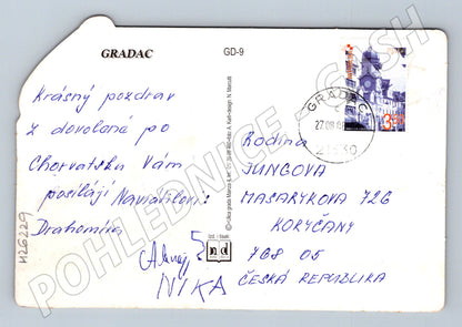 Pohlednice Chorvatsko Gradac pláže a město 2003 (M26229)