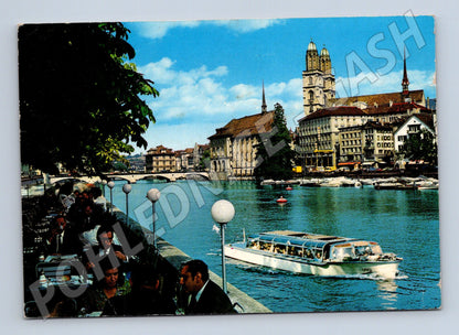 Pohlednice Švýcarsko Zürich řeka Limmat s Grossmünster (M26234)