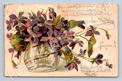 Postcard Prague Smíchov flowers 1902 (M2624)