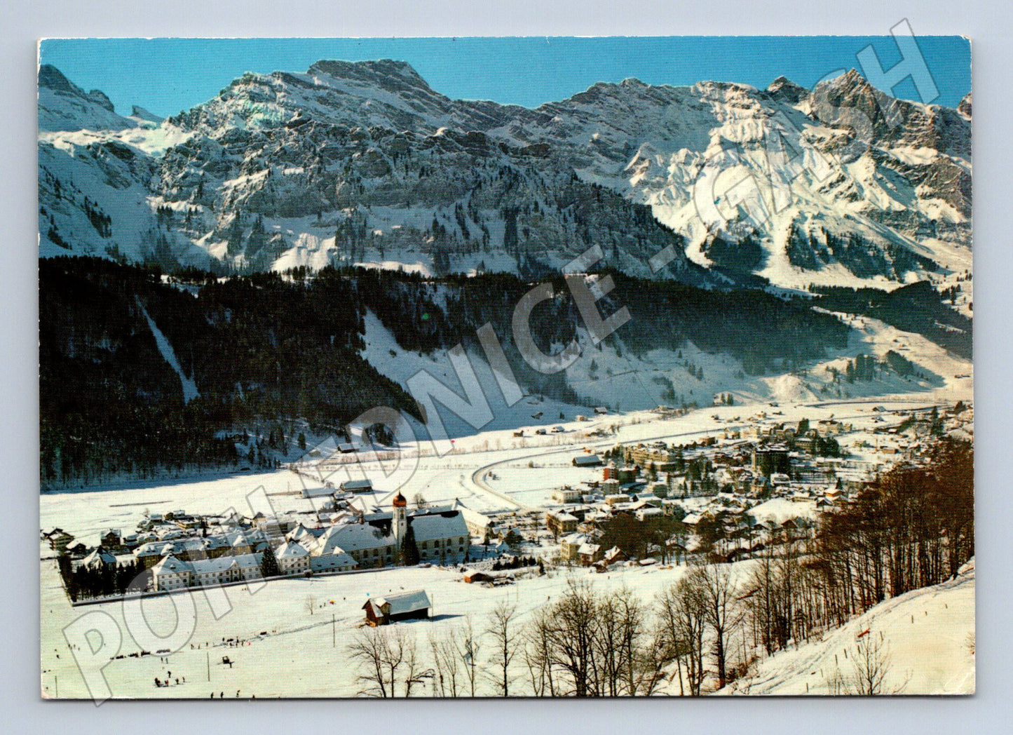 Pohlednice Švýcarsko Engelberg zasněžené hory 1977 (M26247)