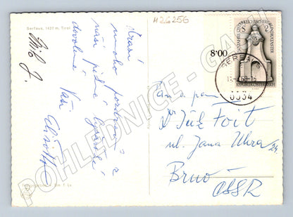 Pohlednice Rakousko Serfaus horská vesnice 1958 (M26256)
