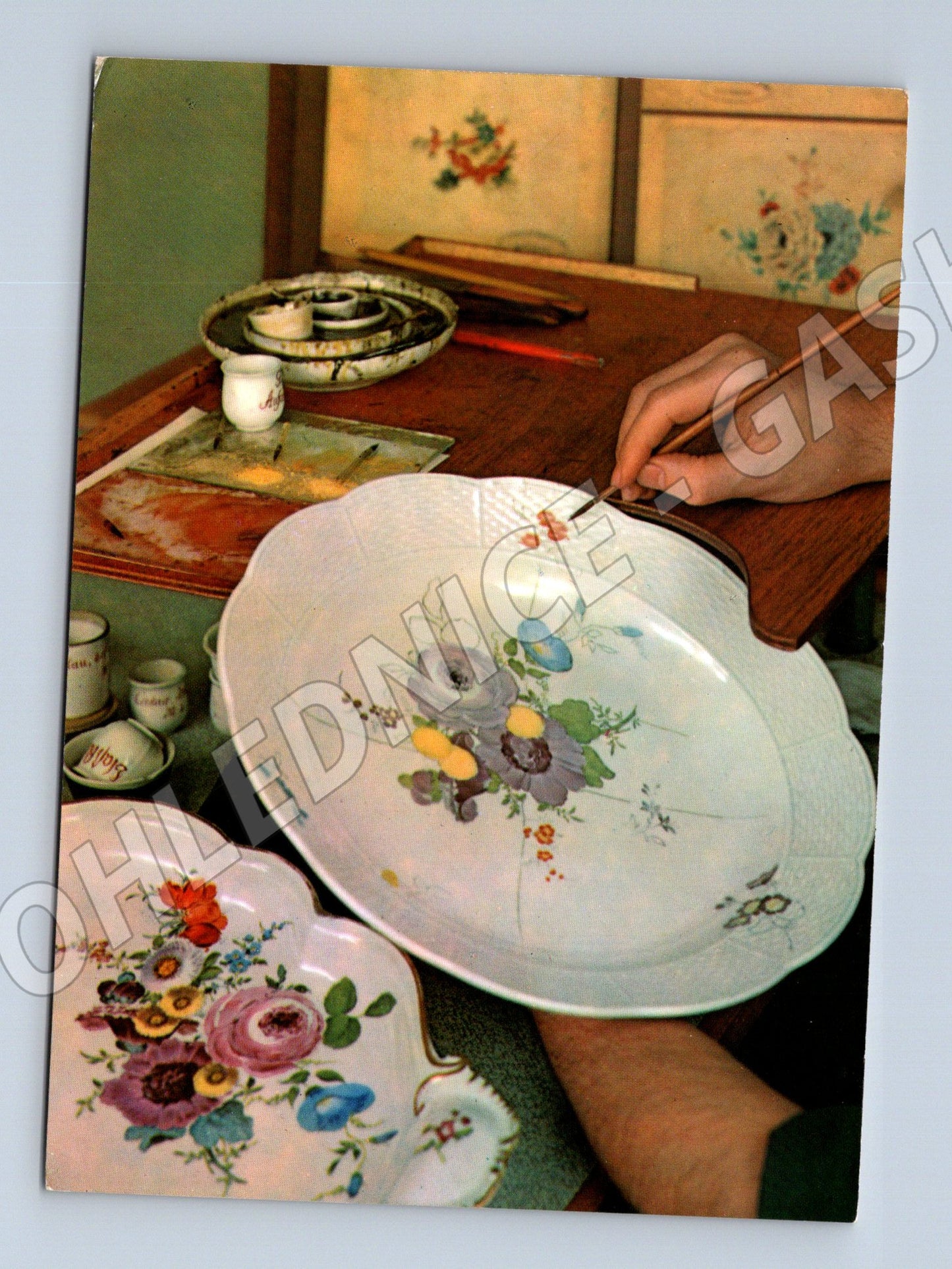 Pohlednice Německo Meissen malování porcelánu 1973 (M26260)