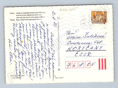 Pohlednice Maďarsko Tihany opatství 1979 (M26265)