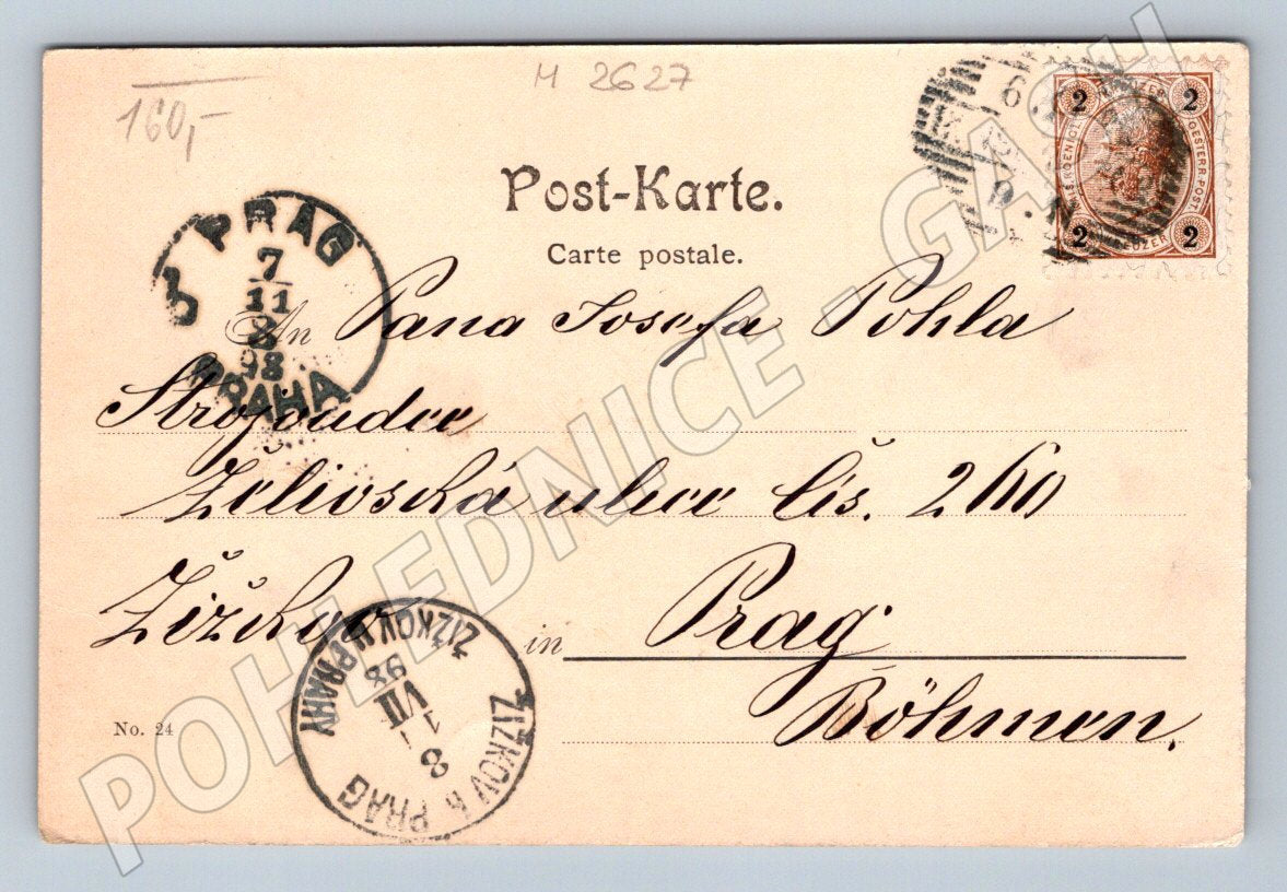 Postcard dance and costumes 1898 (M2627)