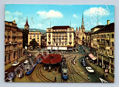 Pohlednice Švýcarsko Curych Paradeplatz 1974 (M26282)
