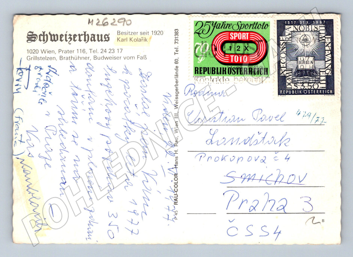 Rakousko Vídeň Prater Schweizerhaus restaurace 1987 (M26290)