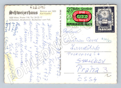 Rakousko Vídeň Prater Schweizerhaus restaurace 1987 (M26290)