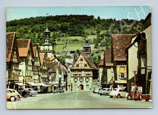 Pohlednice Německo Künzelsau Hlavní ulice s radnicí 1971 (M26292)
