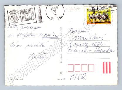 Pohlednice Maďarsko Siófok hotely plachetnice 1985 (M26317)