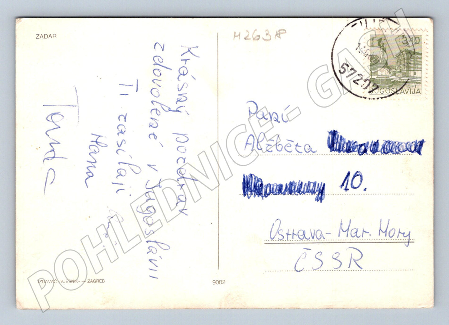 Pohlednice Jugoslávie Zadar kostel a antické ruiny 1980 (M26318)