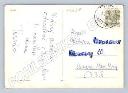 Pohlednice Jugoslávie Zadar kostel a antické ruiny 1980 (M26318)