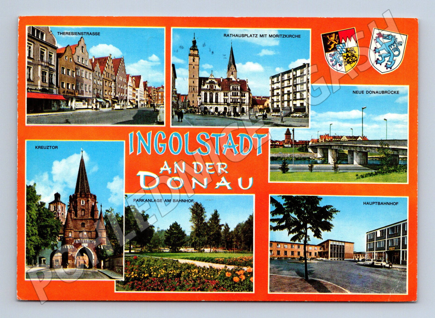 Pohlednice Německo Ingolstadt koláž památek 1979 (M26325)