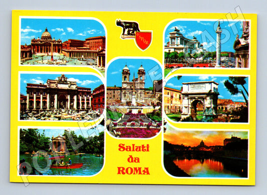 Pohlednice Itálie Řím koláž památek 1983 (M26333)