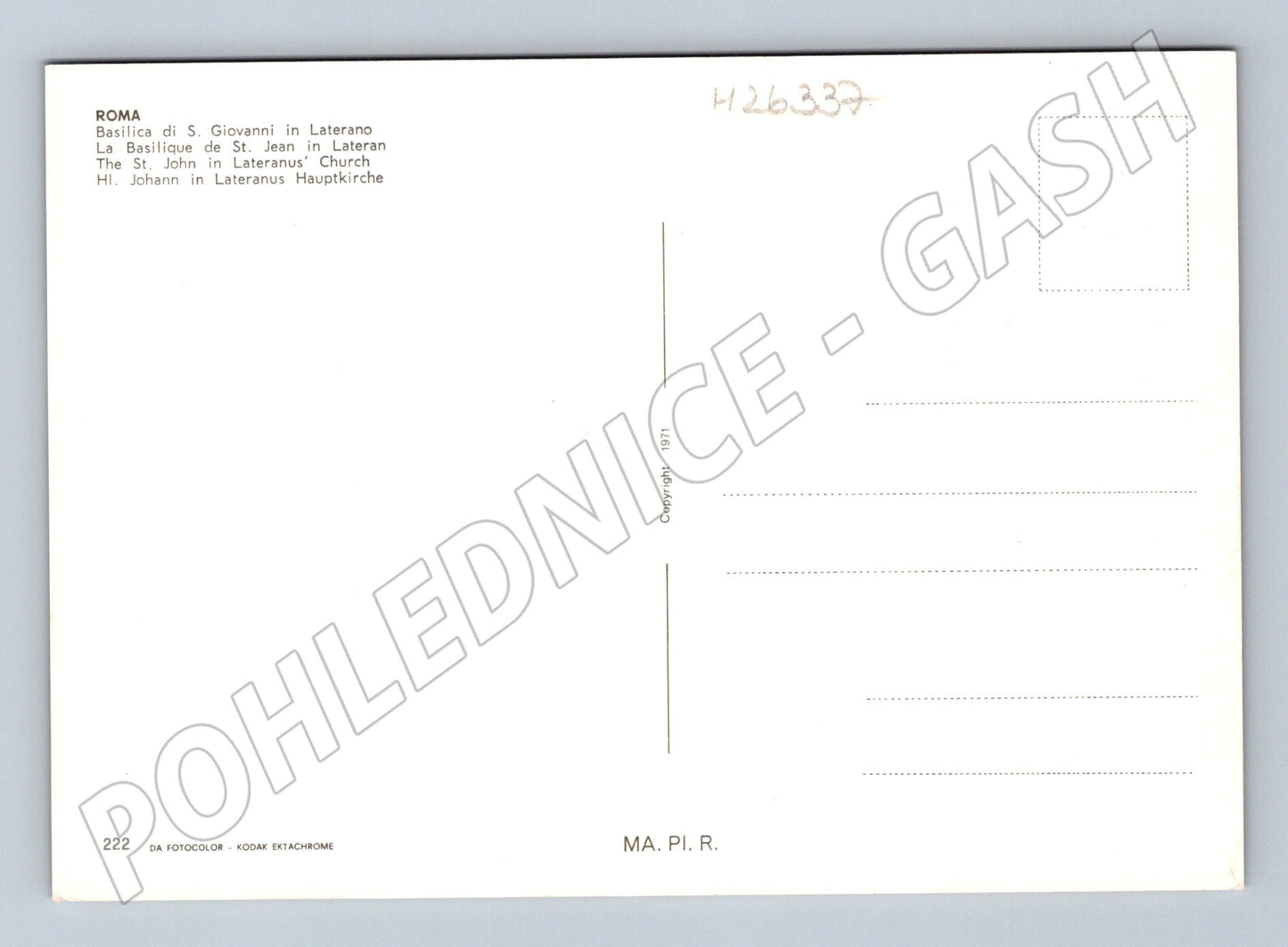 Pohlednice Itálie Řím bazilika S. Giovanni in Laterano 1971 (M26337)