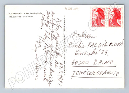 Pohlednice Francie Katedrála Soissons 1985 (M26341)